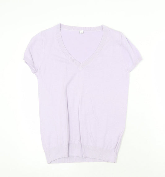 Womens UK Size L Preworn Purple Pullover Jumper