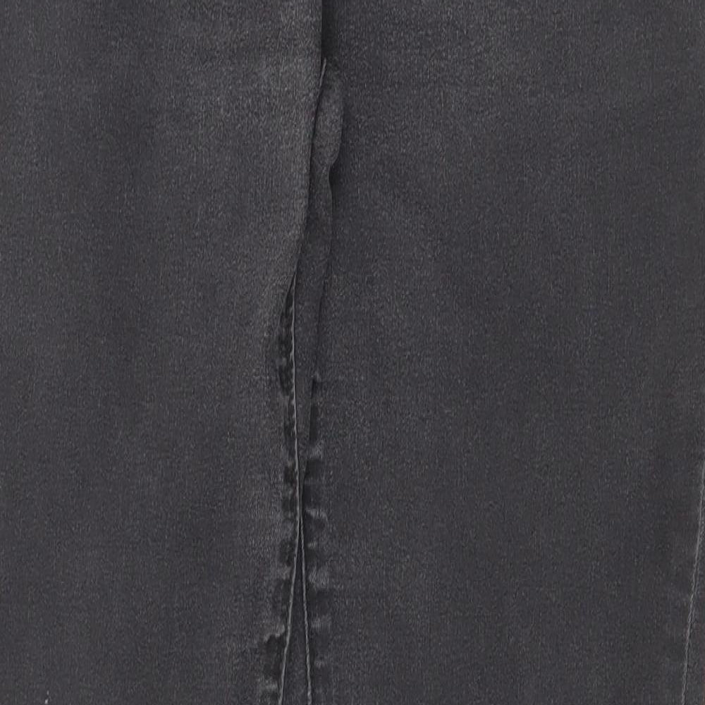 Coache Coache Womens Grey Cotton Straight Jeans Size 10 Regular Zip