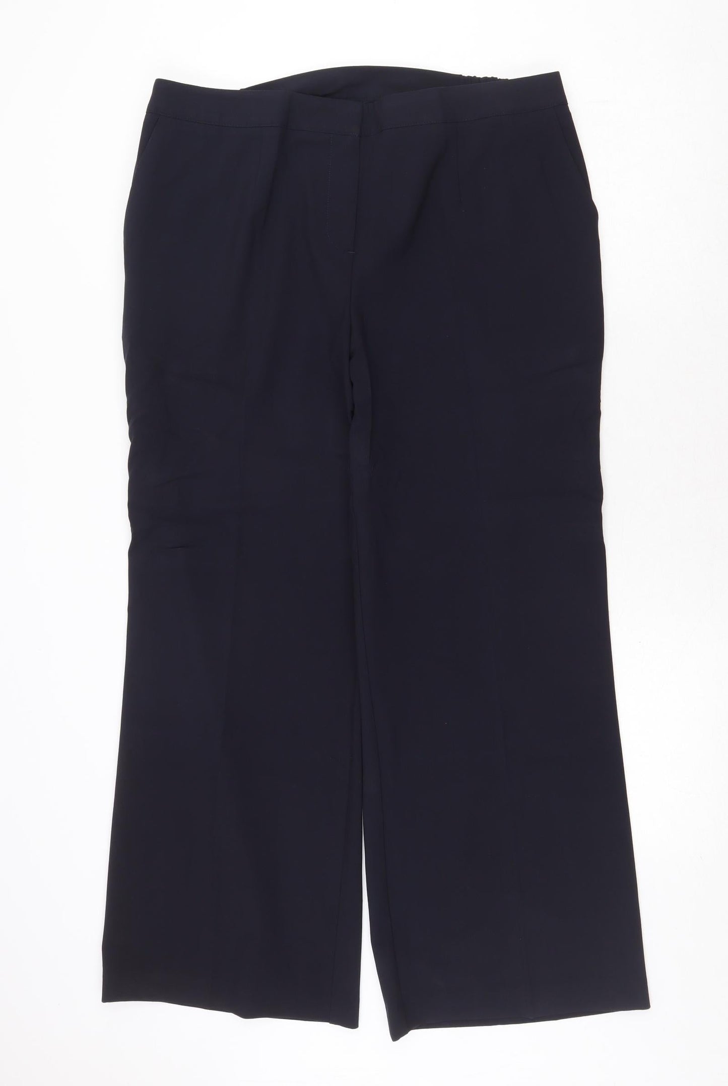 Classics Womens Blue Polyester Trousers Size 18 Regular Zip