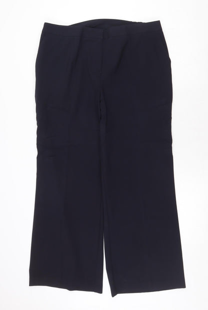 Classics Womens Blue Polyester Trousers Size 18 Regular Zip