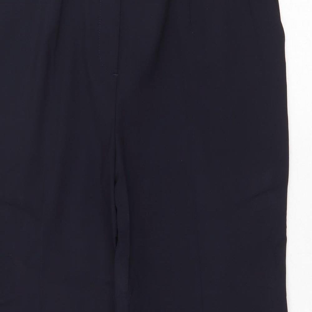 Classics Womens Blue Polyester Trousers Size 18 Regular Zip