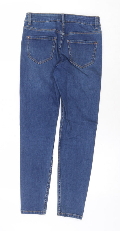 Preworn Womens Blue Cotton Skinny Jeans Size 28 in Regular Zip