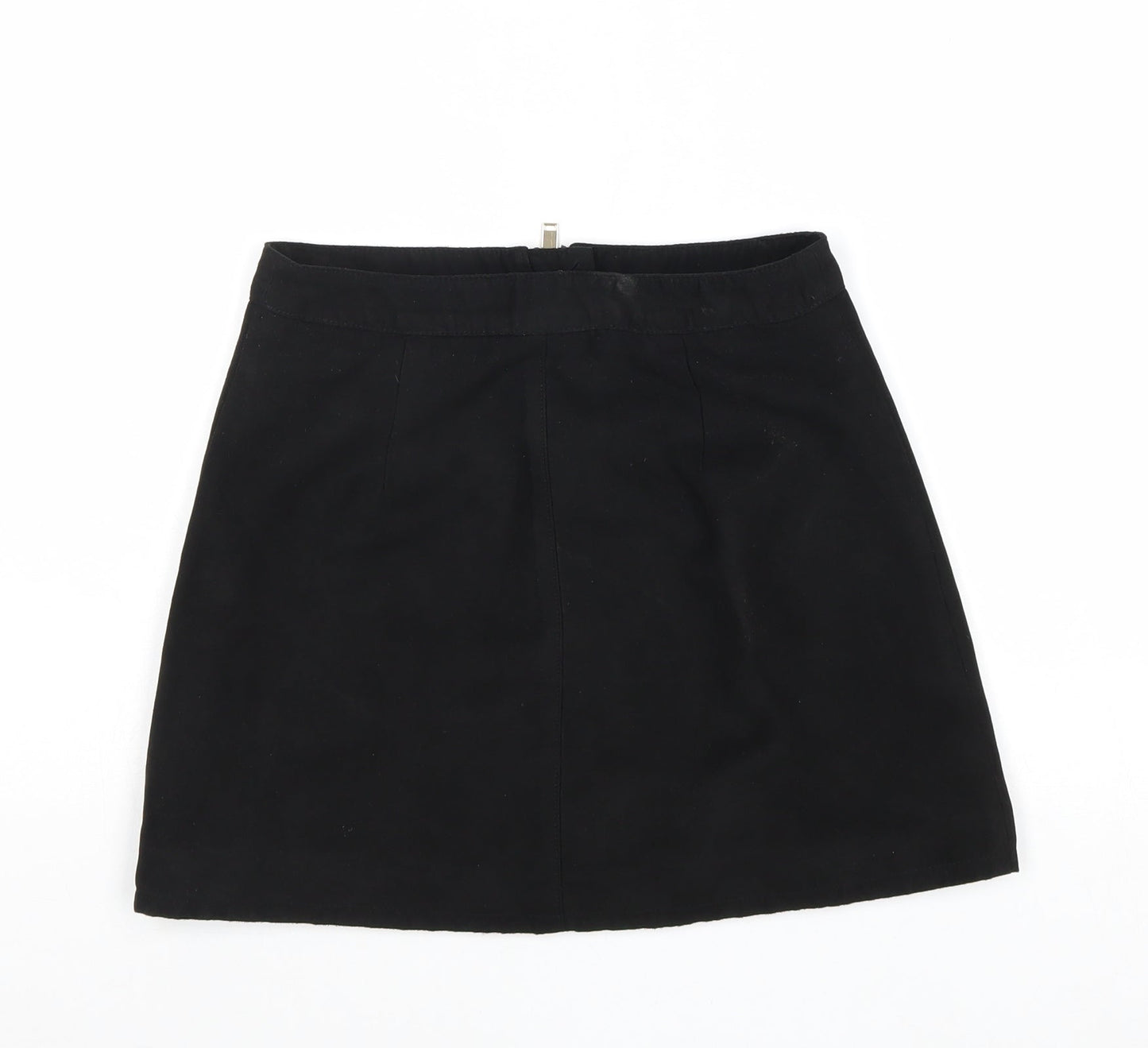 Divided by H&M Womens Black Polyester A-Line Skirt Size 8 Zip