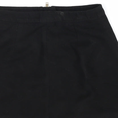 Divided by H&M Womens Black Polyester A-Line Skirt Size 8 Zip