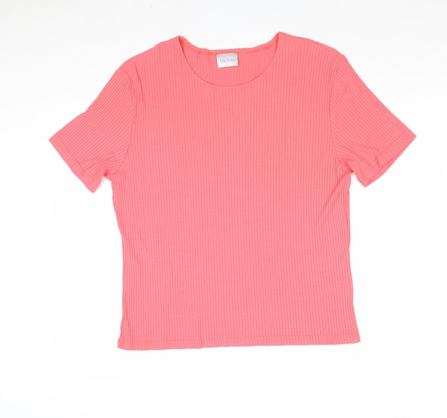 Womens UK Size XL MACKAYS Pink Basic T-Shirt