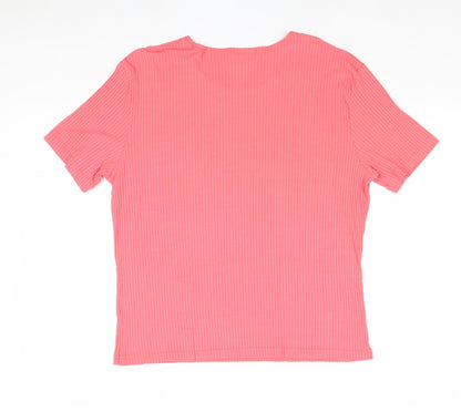 Womens UK Size XL MACKAYS Pink Basic T-Shirt