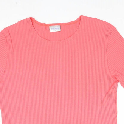 Womens UK Size XL MACKAYS Pink Basic T-Shirt