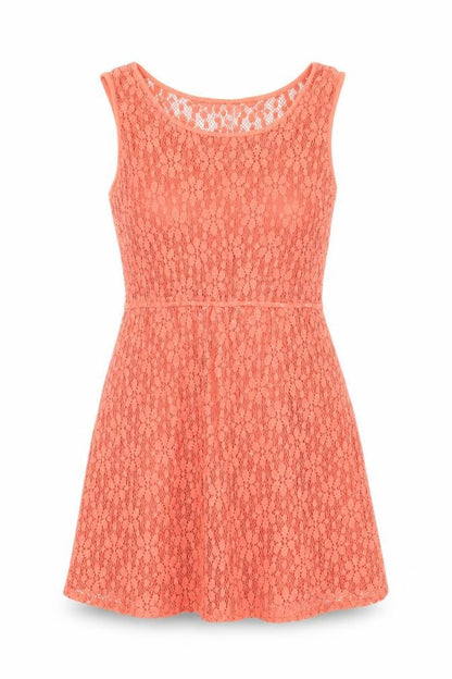 Angie Womens Pink Floral 100% Cotton Fit & Flare Size L Round Neck Pullover