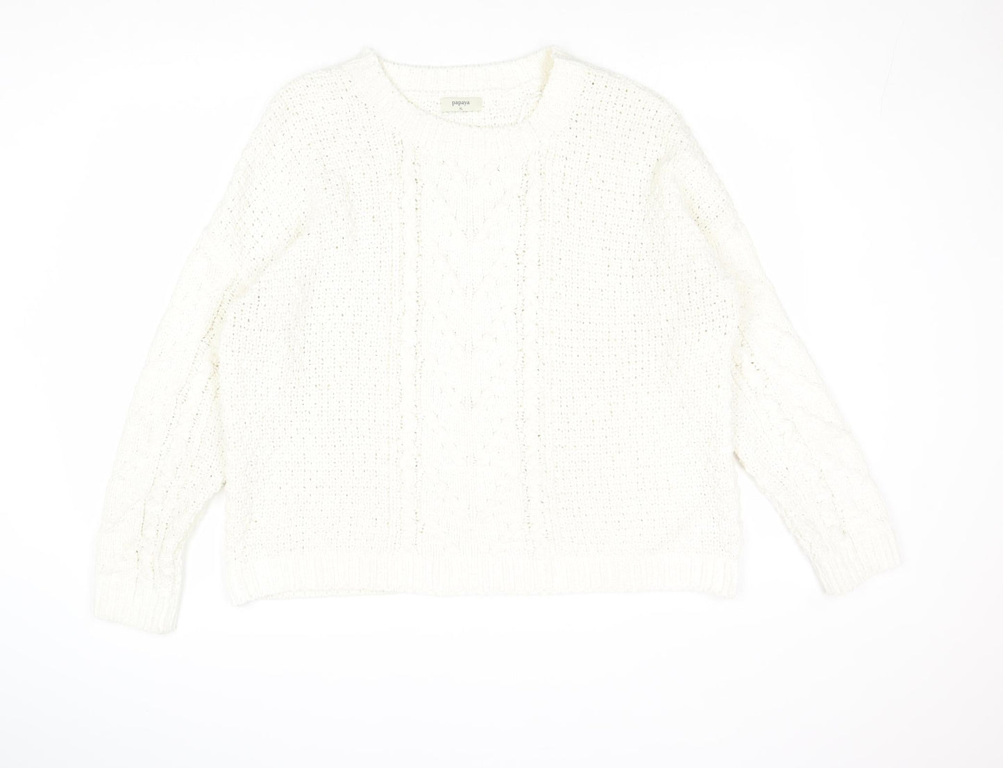 Womens UK Size XL Papaya White Pullover Jumper