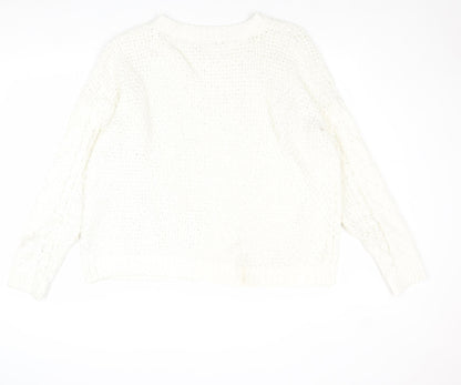Womens UK Size XL Papaya White Pullover Jumper