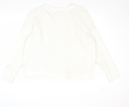 Womens UK Size XL Papaya White Pullover Jumper