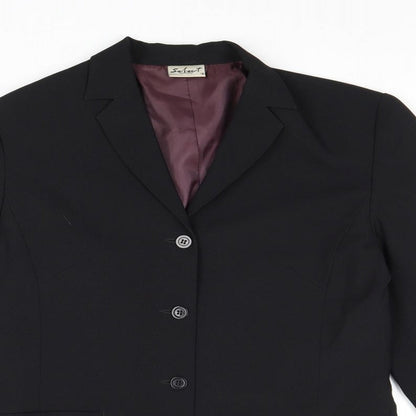 Select Womens Black Polyester Jacket Suit Jacket Size 12