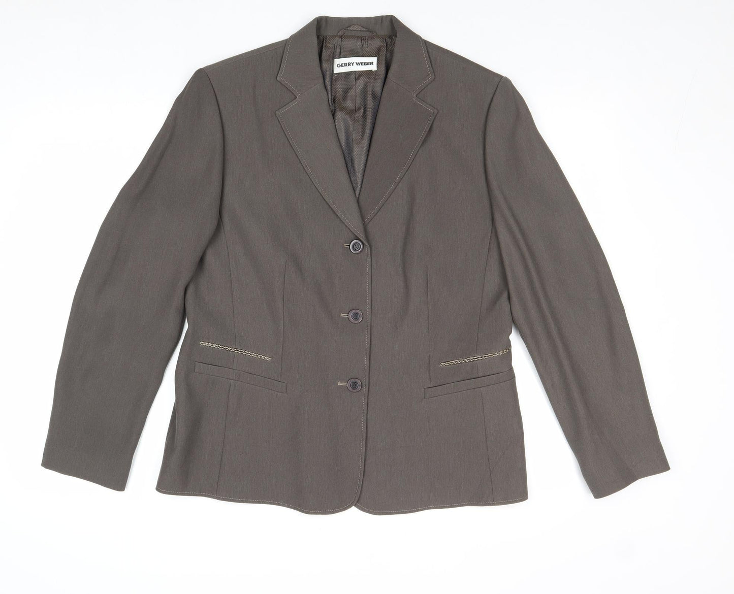 Gerry Weber Womens Brown Polyester Jacket Suit Jacket Size 14