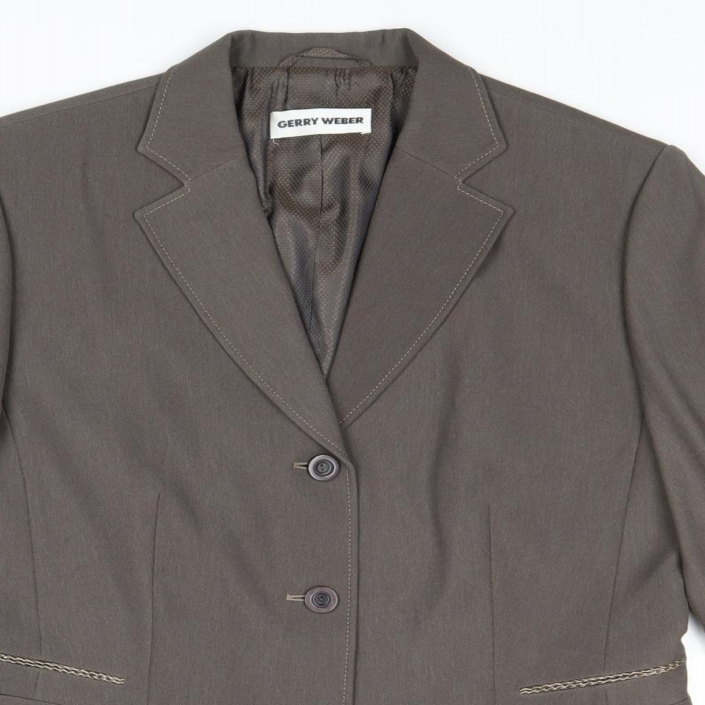 Gerry Weber Womens Brown Polyester Jacket Suit Jacket Size 14