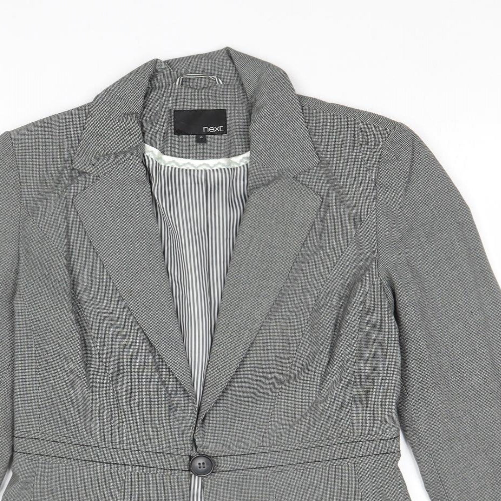 NEXT Womens Grey Polyester Jacket Suit Jacket Size 10