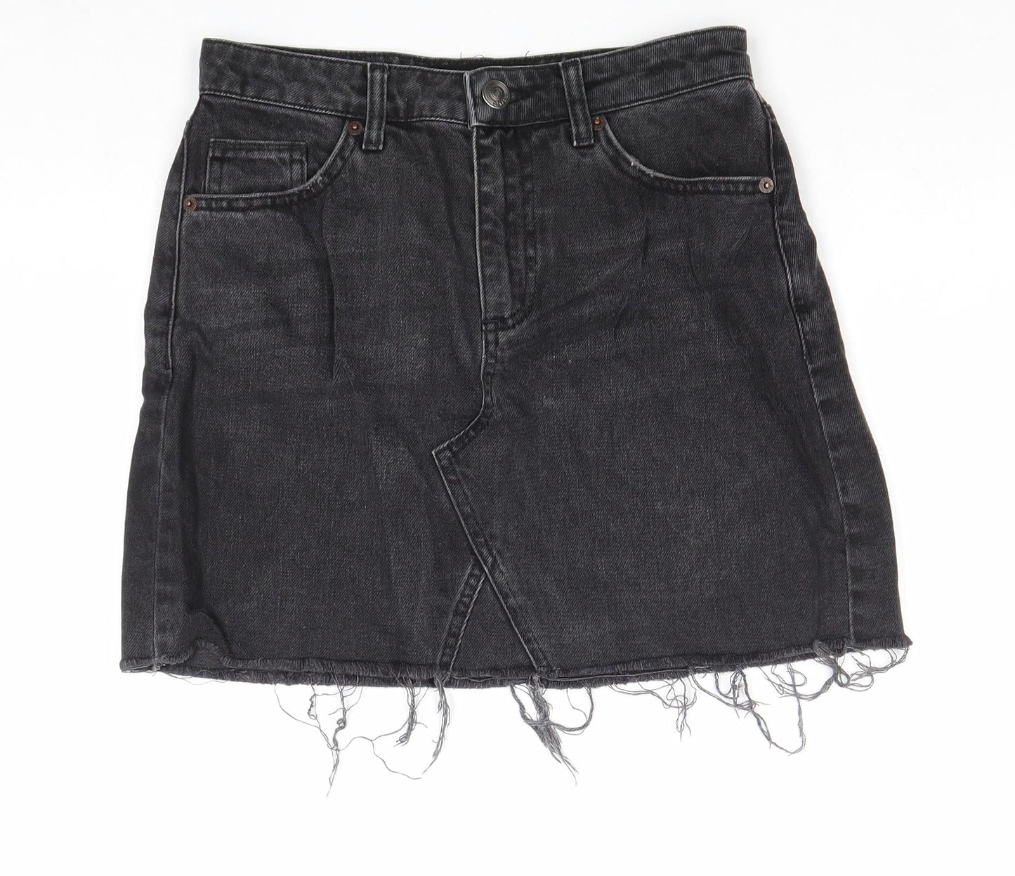 BDG Womens Black Cotton A-Line Skirt Size S Zip