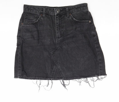 BDG Womens Black Cotton A-Line Skirt Size S Zip