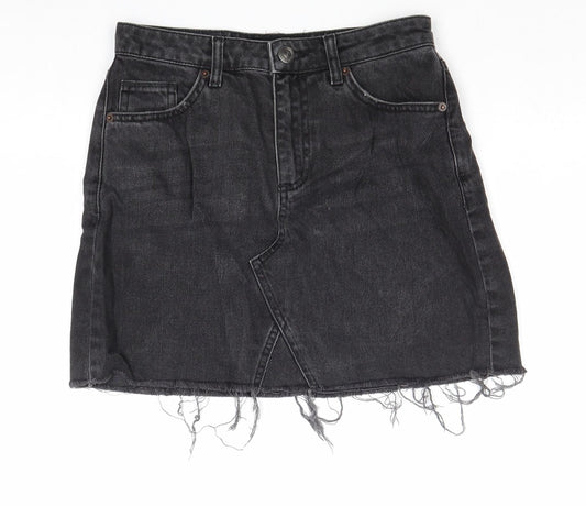 BDG Womens Black Cotton A-Line Skirt Size S Zip