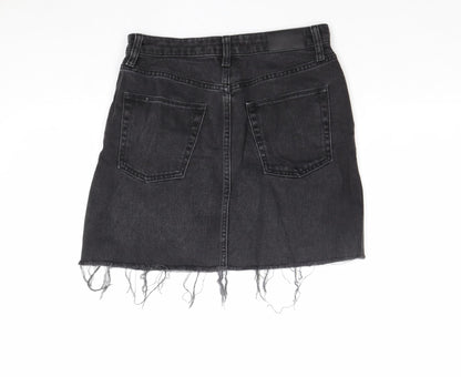 BDG Womens Black Cotton A-Line Skirt Size S Zip