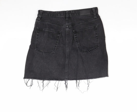 BDG Womens Black Cotton A-Line Skirt Size S Zip