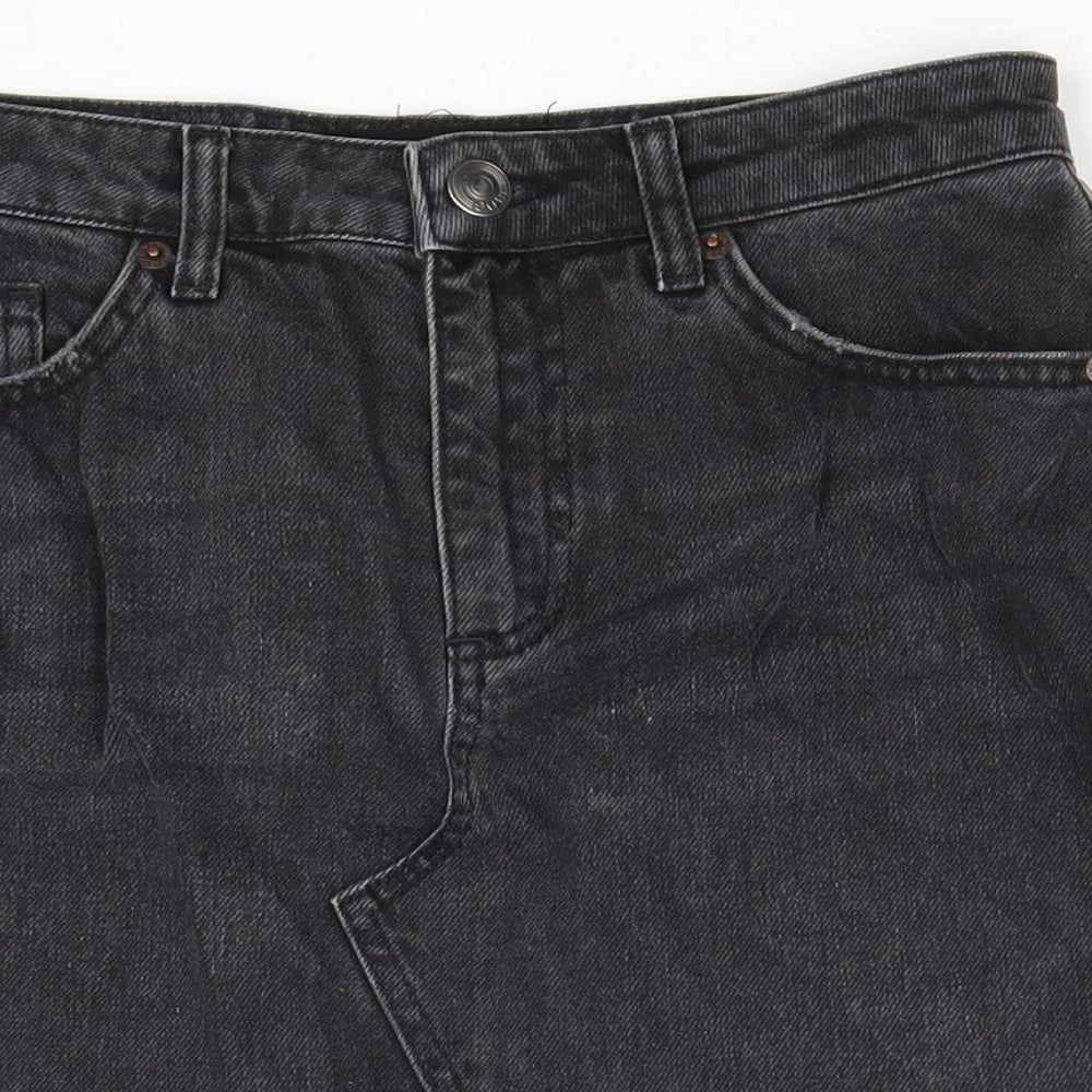 BDG Womens Black Cotton A-Line Skirt Size S Zip