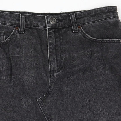 BDG Womens Black Cotton A-Line Skirt Size S Zip