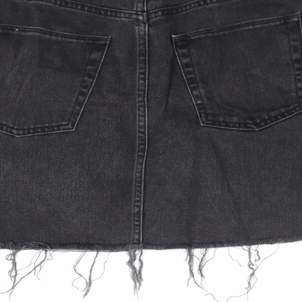 BDG Womens Black Cotton A-Line Skirt Size S Zip
