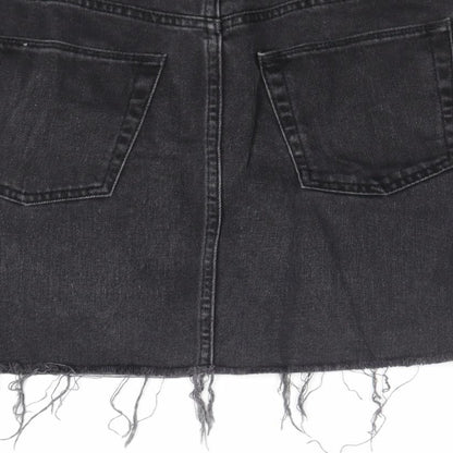 BDG Womens Black Cotton A-Line Skirt Size S Zip