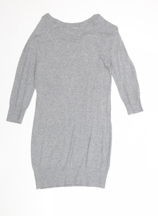 George Womens Grey Round Neck Viscose Pullover Jumper Size 8