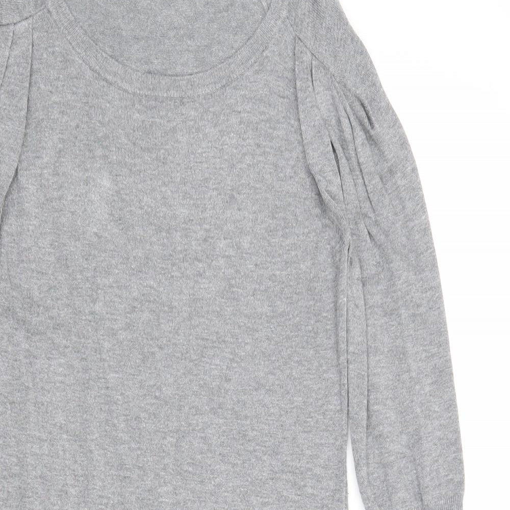 George Womens Grey Round Neck Viscose Pullover Jumper Size 8