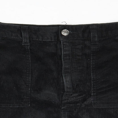 Monki Womens Black Cotton A-Line Skirt Size 10 Zip