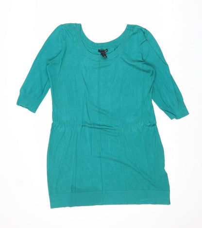 Womens UK Size M H&M Green Tunic Jumper