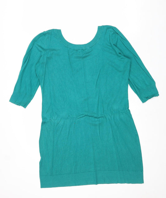 Womens UK Size M H&M Green Tunic Jumper