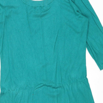 Womens UK Size M H&M Green Tunic Jumper