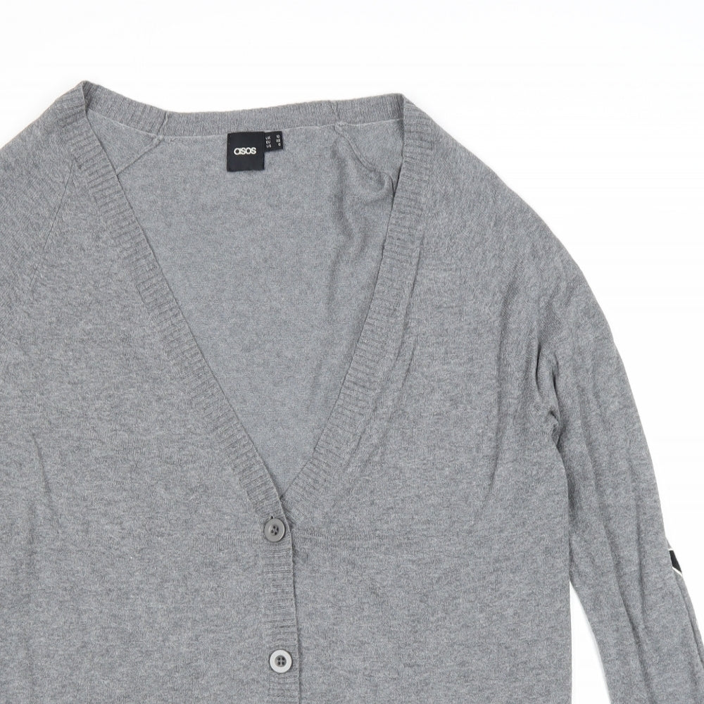 Womens UK Size 10 ASOS Grey Cardigan Jumper