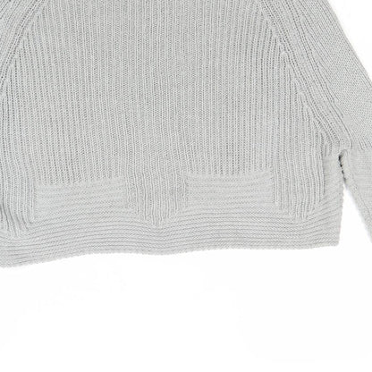 ASOS Womens Grey Round Neck Herringbone Cotton Pullover Jumper Size 6