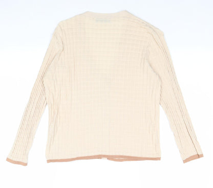Womens UK Size S Zara Beige Cardigan Jumper