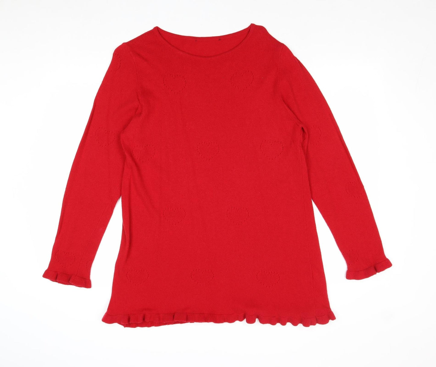 Womens UK Size XL Preworn Red Pullover Jumper