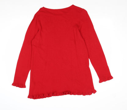 Womens UK Size XL Preworn Red Pullover Jumper