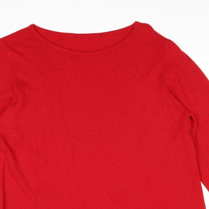 Womens UK Size XL Preworn Red Pullover Jumper