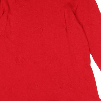 Womens UK Size XL Preworn Red Pullover Jumper