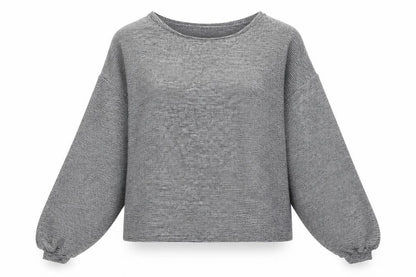 New Look Womens Grey Round Neck Polyester Pullover Jumper Size S