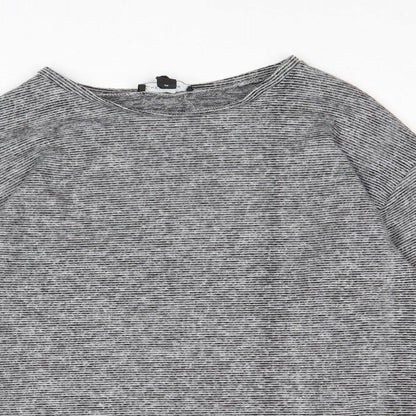 New Look Womens Grey Round Neck Polyester Pullover Jumper Size S