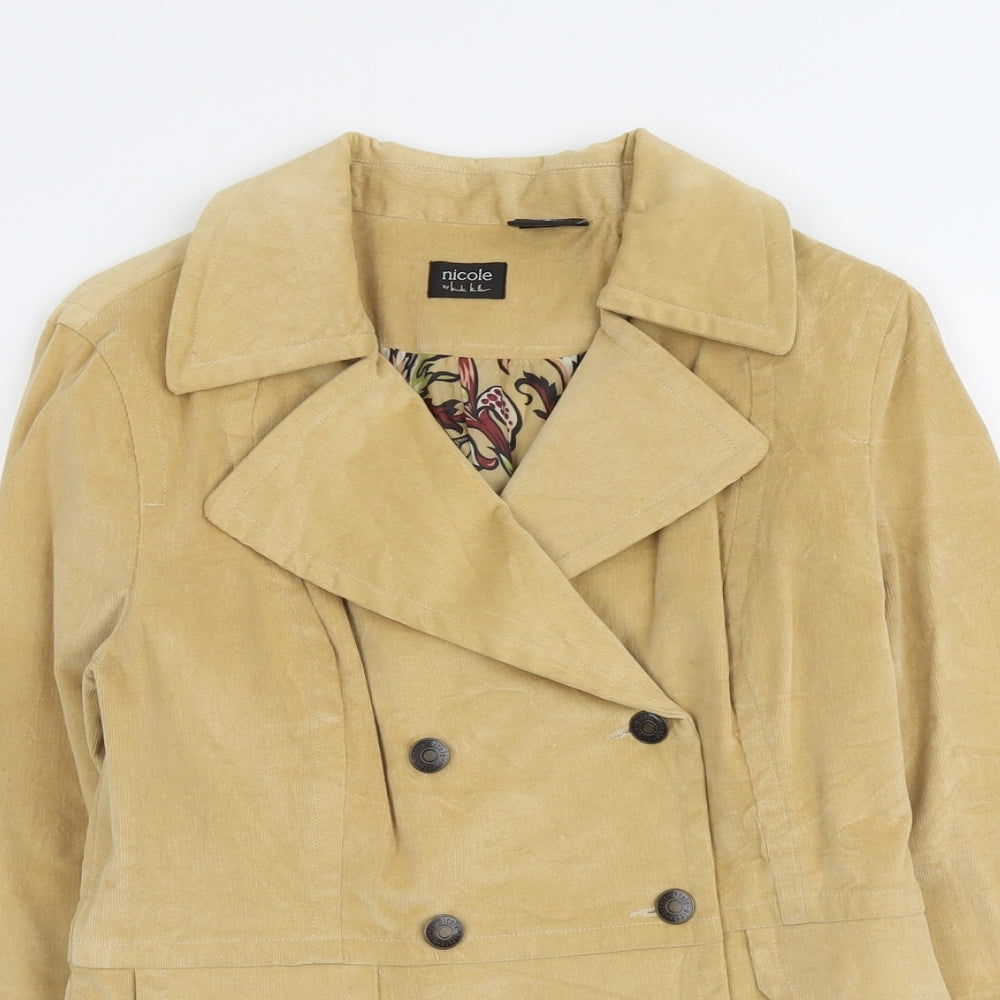 Nicole Womens Beige Jacket Size 8 Button
