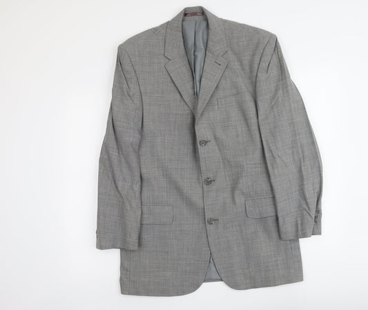 George Mens Grey Wool Jacket Suit Jacket Size M Regular