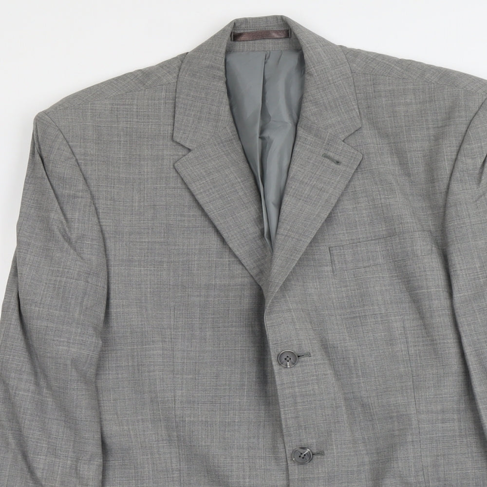 George Mens Grey Wool Jacket Suit Jacket Size M Regular