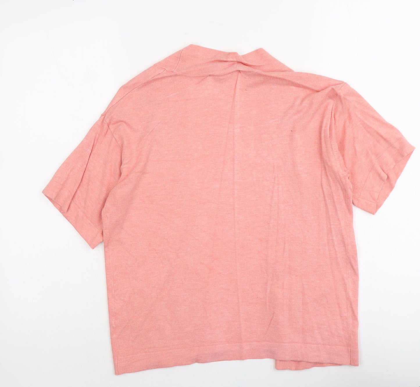 TU Womens Pink V-Neck Viscose Pullover Jumper Size 10