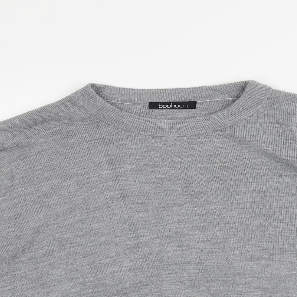 Womens UK Size L Boohoo Grey Pullover Jumper