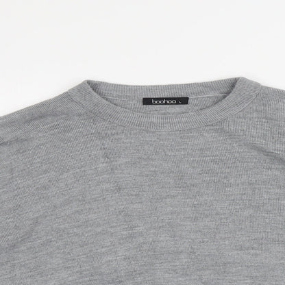 Womens UK Size L Boohoo Grey Pullover Jumper