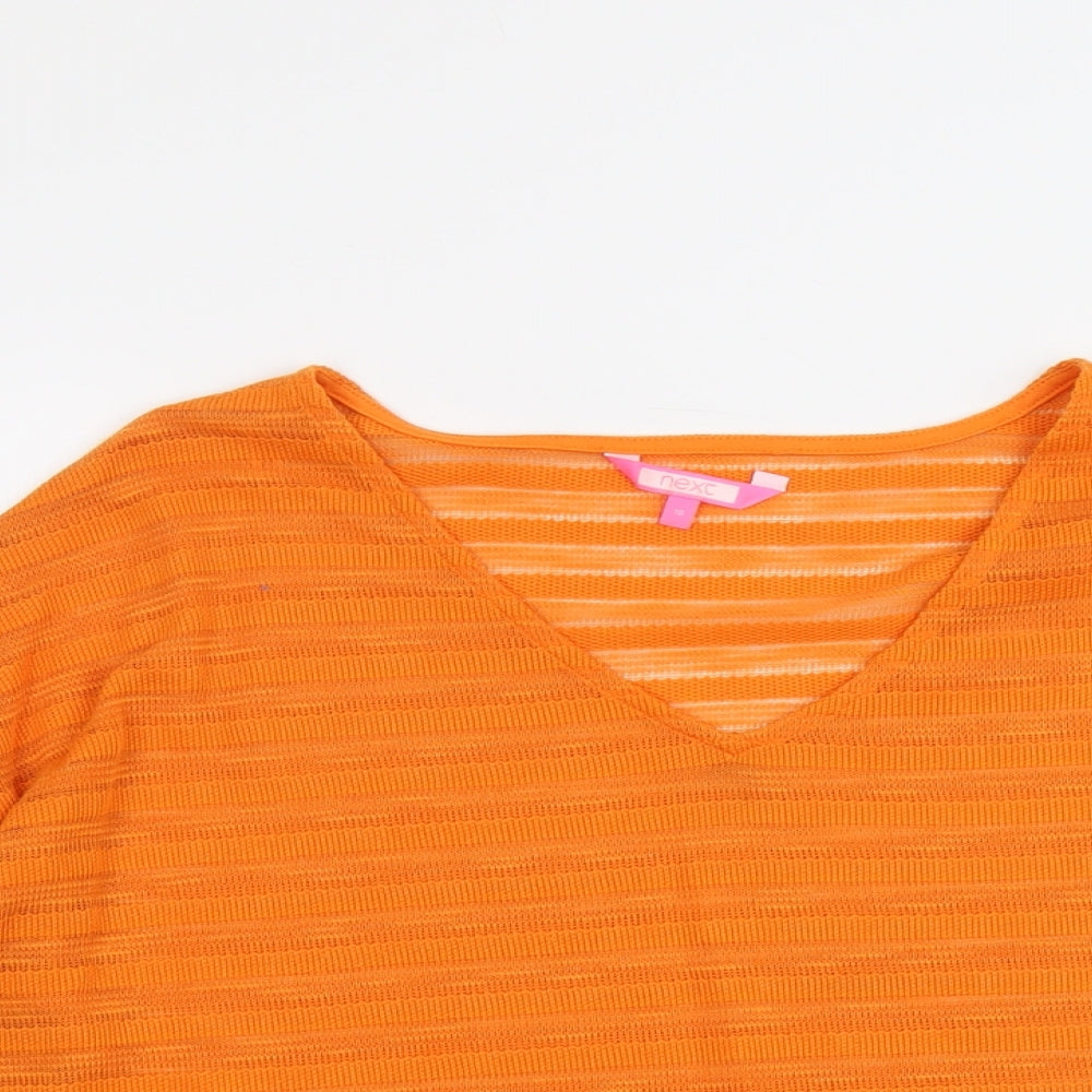 Womens UK Size 10 NEXT Orange Basic Blouse